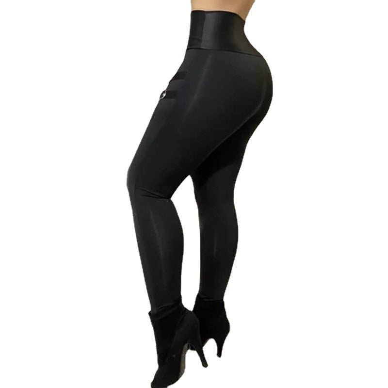 Lugentolo High Waist Skinny Trousers – Black Street Style Pencil Pants
