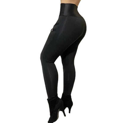 Lugentolo High Waist Skinny Trousers – Black Street Style Pencil Pants