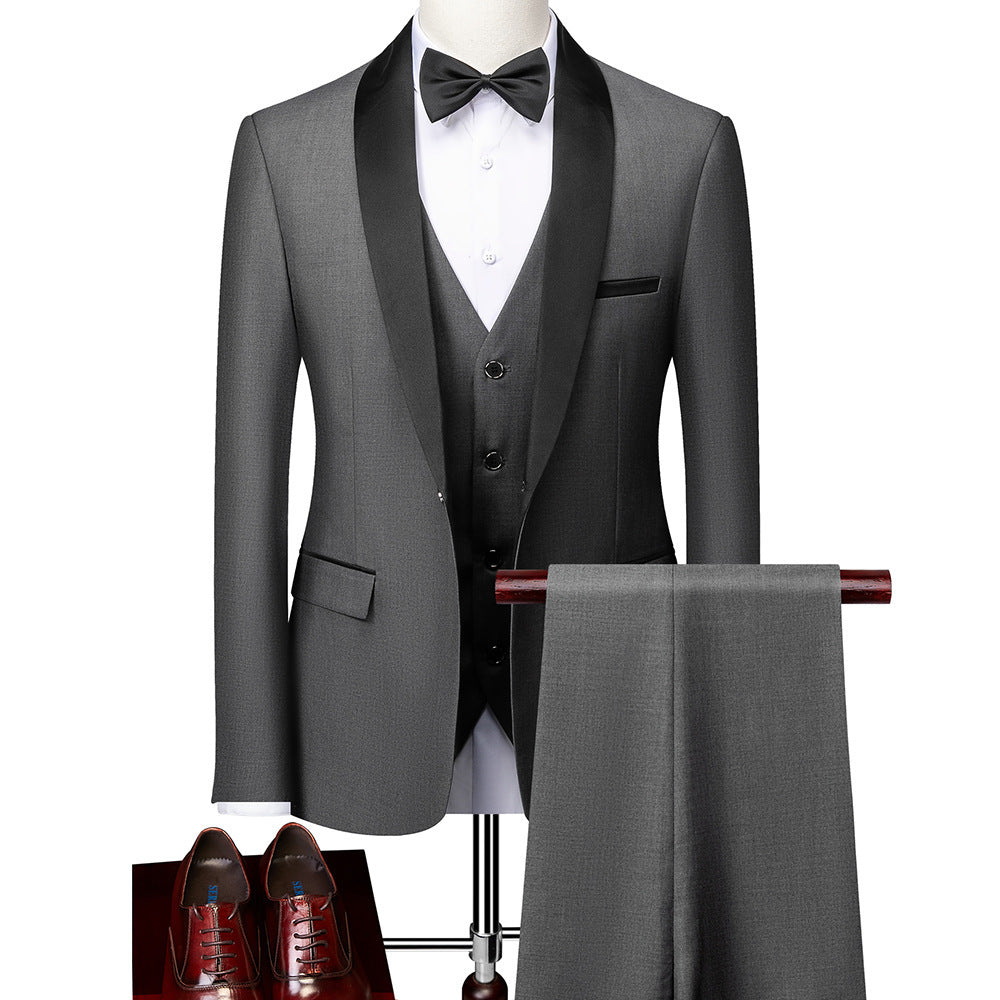 Men's Business Casual 3-Piece Suit – Slim Fit Wedding & Groom Tuxedo Set