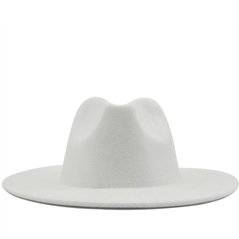 Two-Tone Wool Felt Fedora – Olive Green & Red Wide Brim Jazz Hat