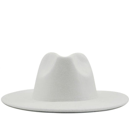 Two-Tone Wool Felt Fedora – Olive Green & Red Wide Brim Jazz Hat