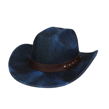 Western Retro Jazz Cowboy Hat – Twisted Flower Chain Fedora | Unisex Sunshade Outdoor Top Hat