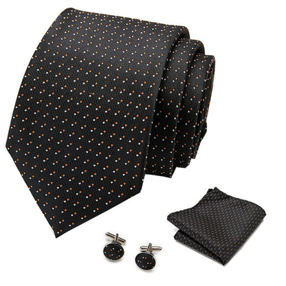 👔 Men’s Formal Business Tie Set – Tie, Pocket Square & Cufflinks