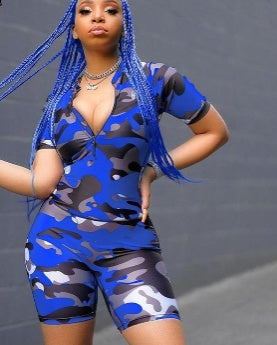 CamoKilla Zip Romper – Bullish Blue Street Camo Edition