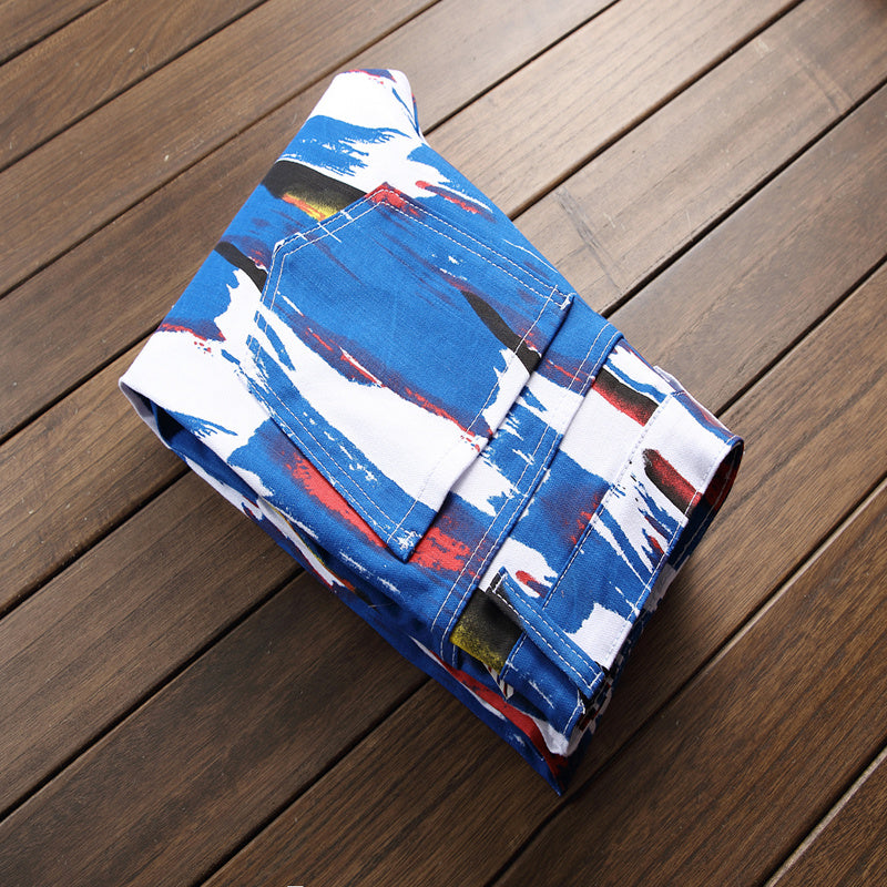 👖 Sokotoo Men’s 3D Pattern Skinny Jeans – Printed Slim Fit Denim