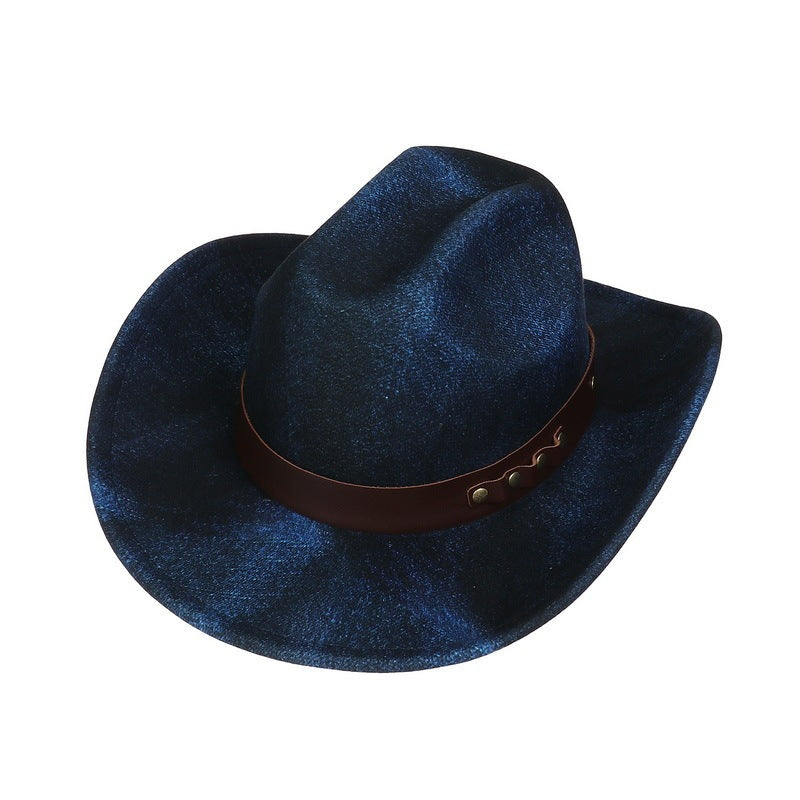Western Retro Jazz Cowboy Hat – Twisted Flower Chain Fedora | Unisex Sunshade Outdoor Top Hat