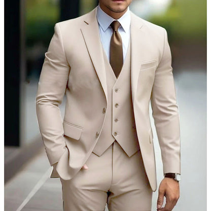 Men's Slim Fit 3-Piece Suit – Wedding & Business Formal Set