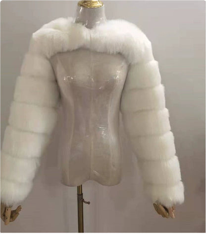 Luxury Faux Fox Fur Shrug – Women’s Winter Bolero Jacket