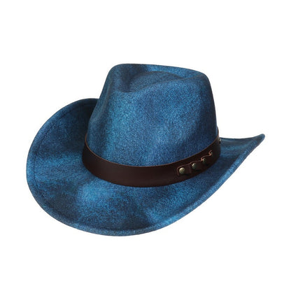 Western Retro Jazz Cowboy Hat – Twisted Flower Chain Fedora | Unisex Sunshade Outdoor Top Hat