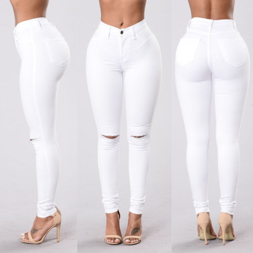 Sculpted Impact Ripped High-Waist Skinny Jeans – Black & White Editions