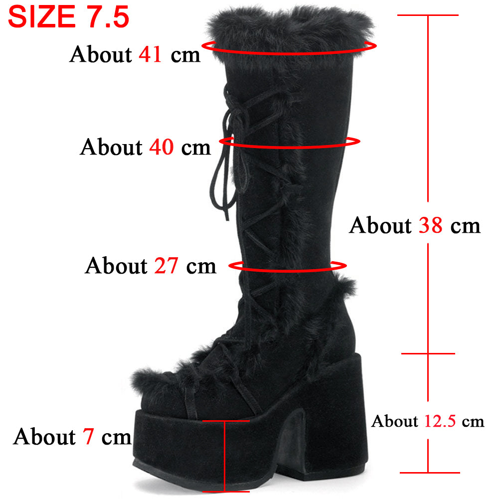 🔥 New Women’s Fashion Thick-Bottom Fur High-Heeled Boots