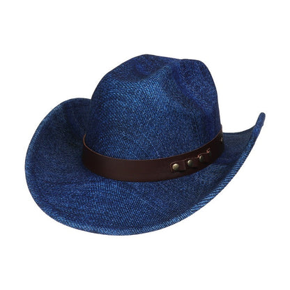 Western Retro Jazz Cowboy Hat – Twisted Flower Chain Fedora | Unisex Sunshade Outdoor Top Hat
