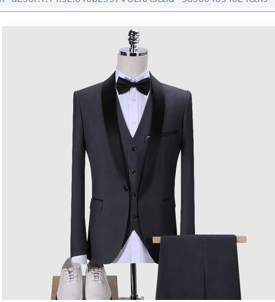 Men’s 3-Piece Slim Fit Suit – Formal & Casual Cotton Blend Set (Blazer + Vest + Pants)
