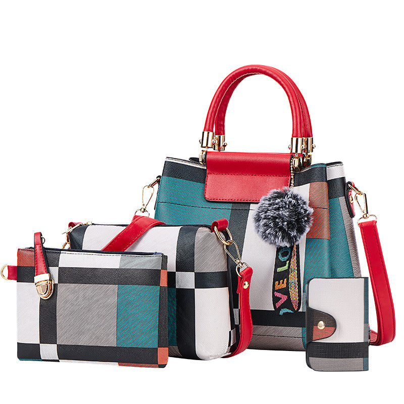 Crocodile Pattern 4-Piece Luxury Mother Tote & Shoulder Bag Set