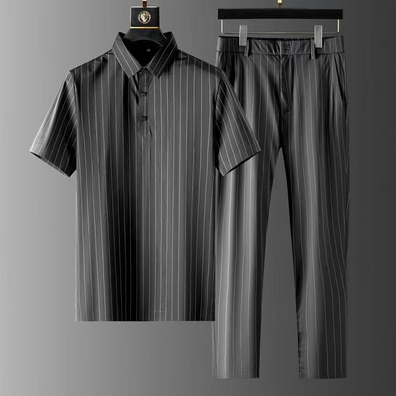 IceLine Men's Stripe Polo & Pant Set – Bullish Luxe Casualwear