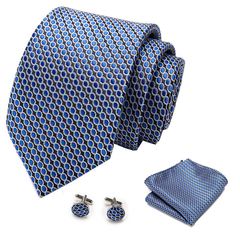 👔 Men’s Formal Business Tie Set – Tie, Pocket Square & Cufflinks