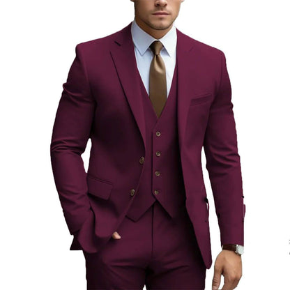 Men's Slim Fit 3-Piece Suit – Wedding & Business Formal Set