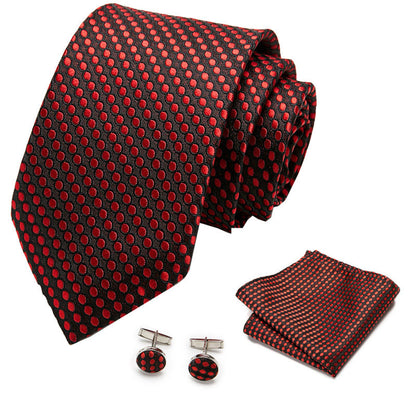 👔 Men’s Formal Business Tie Set – Tie, Pocket Square & Cufflinks