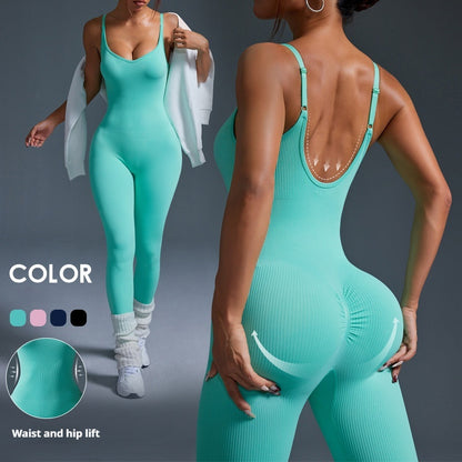 SnatchBack Ribbed Sculpt Jumpsuit – Bullish Seamless Edition