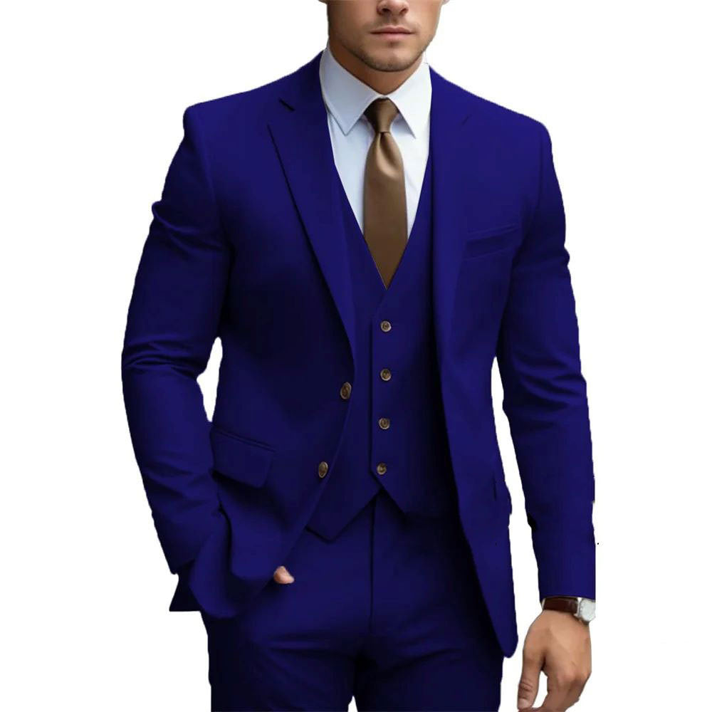 Men's Slim Fit 3-Piece Suit – Wedding & Business Formal Set