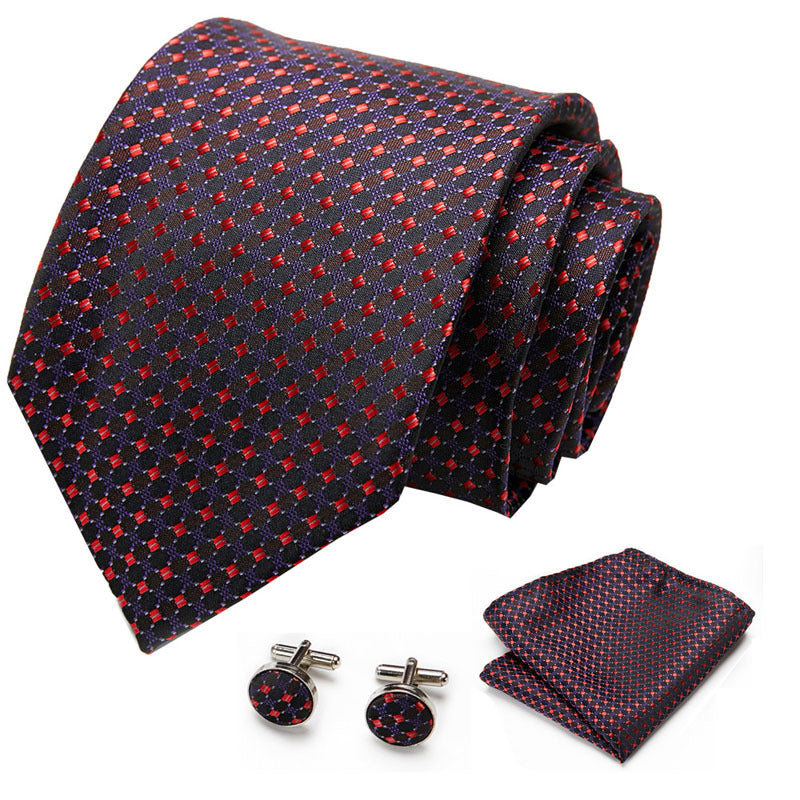 👔 Men’s Formal Business Tie Set – Tie, Pocket Square & Cufflinks