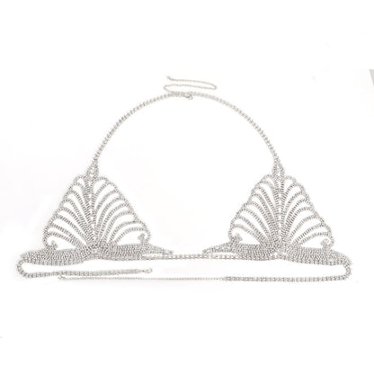 Dazzling Rhinestone Bra & Thong Body Chain Set – Gold & Silver Variants