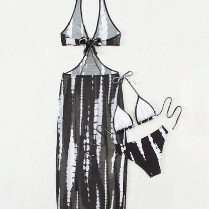 Chic Waves 3-Piece Bikini Swimsuit Set – Quick-Dry, Printed Design