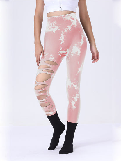 SlayCut 3-Pack Tie-Dye Ripped Leggings – Bullish Curve Contour