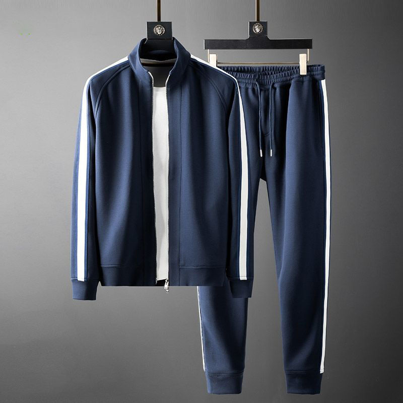 Men’s Light Luxury Casual Suit – Seven Sleeve Jacket & Trousers Set