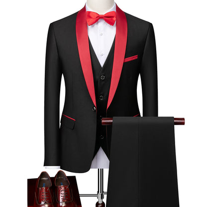 Men's Business Casual 3-Piece Suit – Slim Fit Wedding & Groom Tuxedo Set