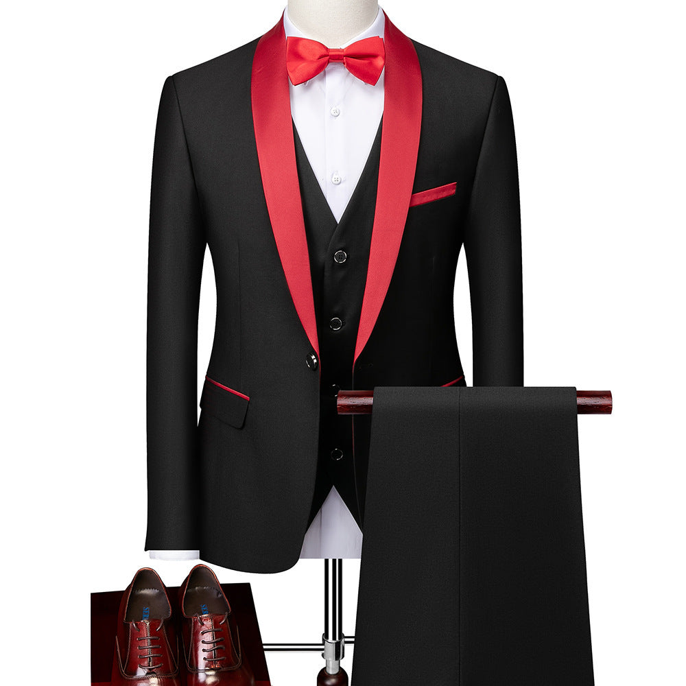 Men's Business Casual 3-Piece Suit – Slim Fit Wedding & Groom Tuxedo Set