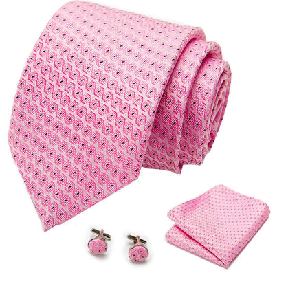 👔 Men’s Formal Business Tie Set – Tie, Pocket Square & Cufflinks
