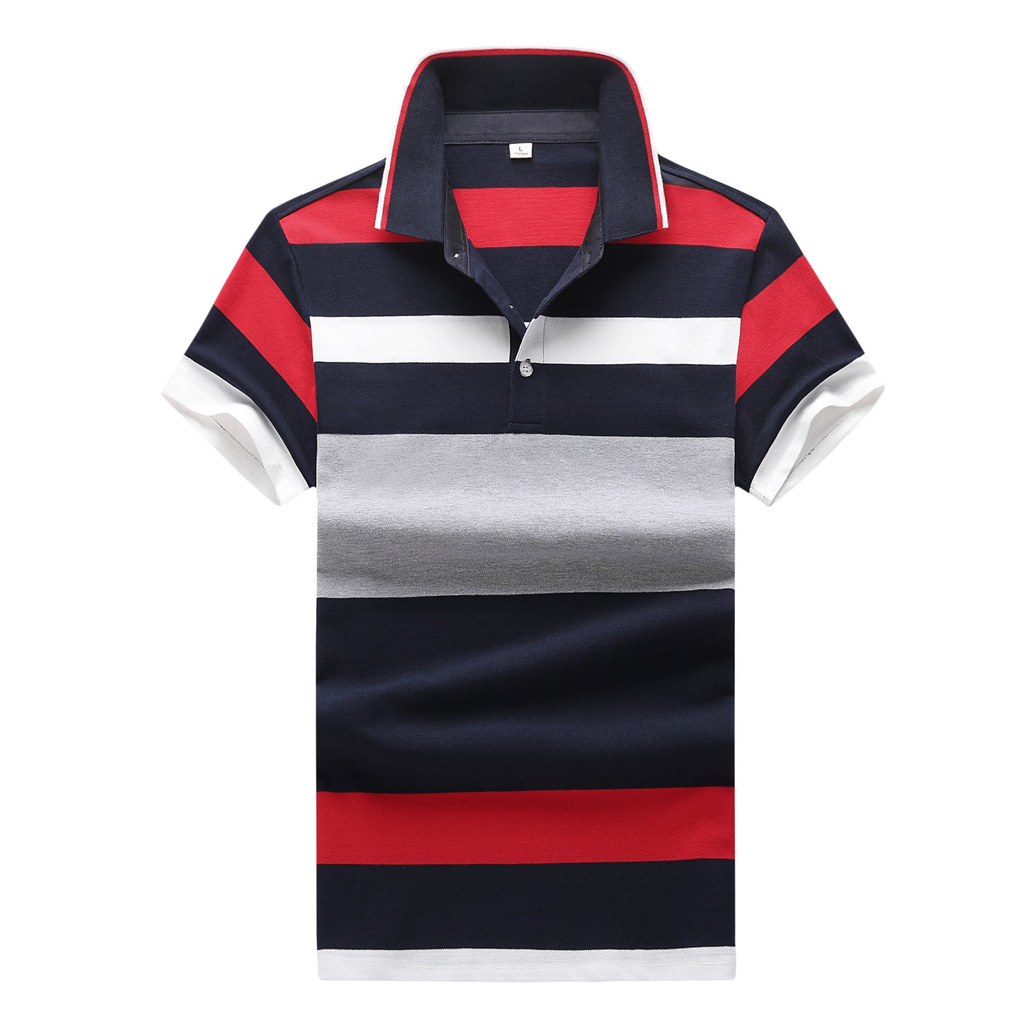 Men's Fitted Cotton Polo Shirt – Short Sleeve Summer T-Shirt with Contrast Collar