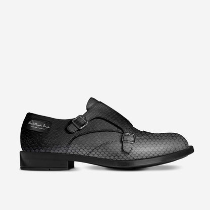 🐍 Black Mamba Royale Italian Monk Strap Shoes – Limited Edition Design