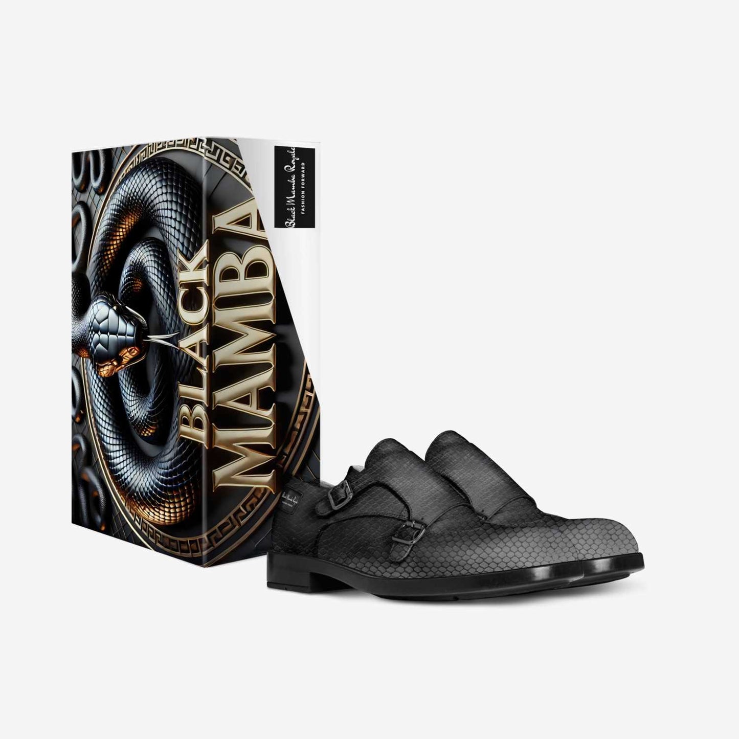 🐍 Black Mamba Royale Italian Monk Strap Shoes – Limited Edition Design