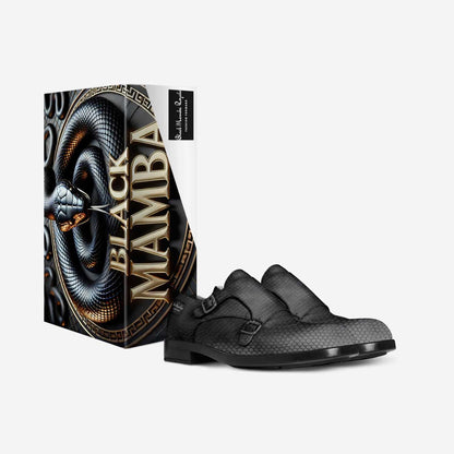 🐍 Black Mamba Royale Italian Monk Strap Shoes – Limited Edition Design