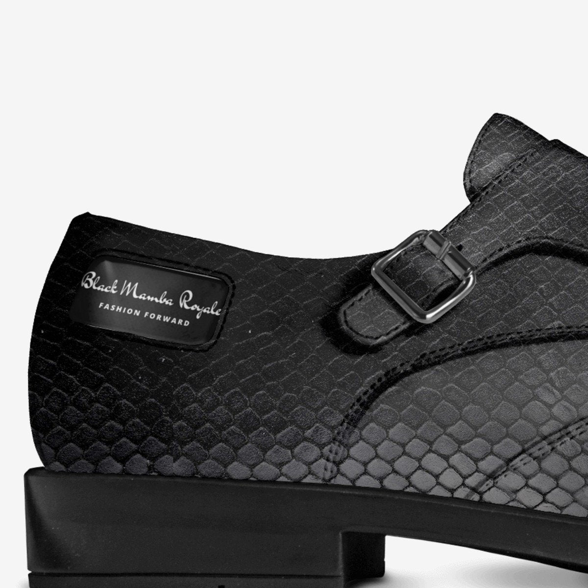 🐍 Black Mamba Royale Italian Monk Strap Shoes – Limited Edition Design