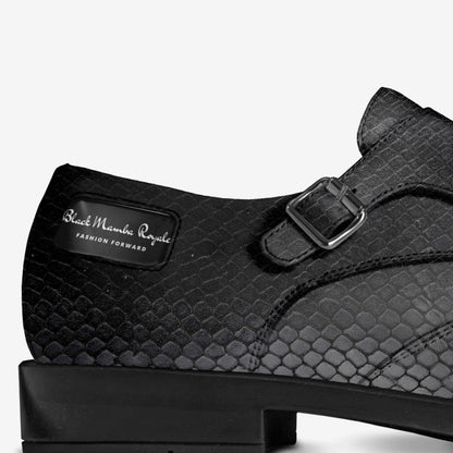 🐍 Black Mamba Royale Italian Monk Strap Shoes – Limited Edition Design