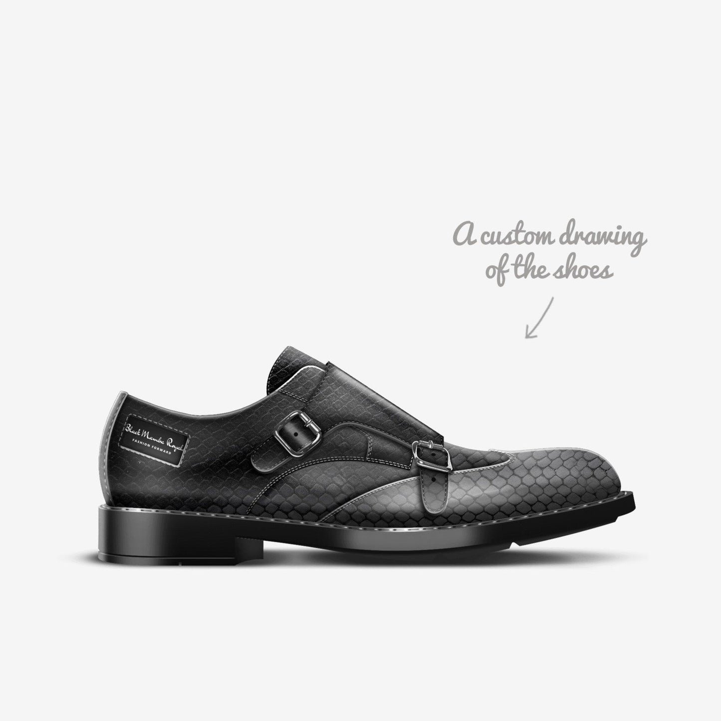 🐍 Black Mamba Royale Italian Monk Strap Shoes – Limited Edition Design