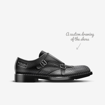 🐍 Black Mamba Royale Italian Monk Strap Shoes – Limited Edition Design