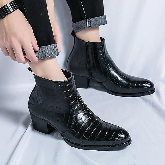 🥾 Trendy British Casual Leather Boots – Side Zip Microfiber Ankle Shoes