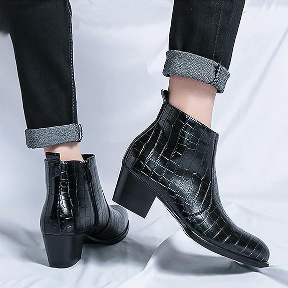 🥾 Trendy British Casual Leather Boots – Side Zip Microfiber Ankle Shoes