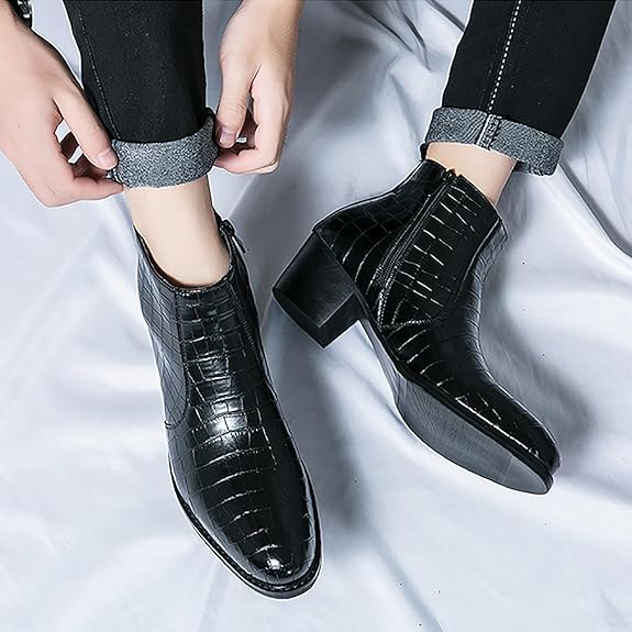 🥾 Trendy British Casual Leather Boots – Side Zip Microfiber Ankle Shoes