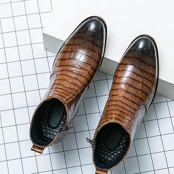 🥾 Trendy British Casual Leather Boots – Side Zip Microfiber Ankle Shoes