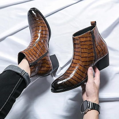 🥾 Trendy British Casual Leather Boots – Side Zip Microfiber Ankle Shoes