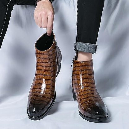 🥾 Trendy British Casual Leather Boots – Side Zip Microfiber Ankle Shoes