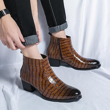 🥾 Trendy British Casual Leather Boots – Side Zip Microfiber Ankle Shoes