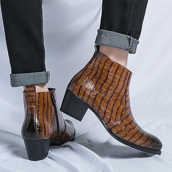 🥾 Trendy British Casual Leather Boots – Side Zip Microfiber Ankle Shoes