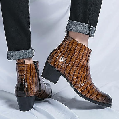 🥾 Trendy British Casual Leather Boots – Side Zip Microfiber Ankle Shoes