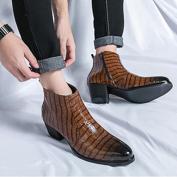 🥾 Trendy British Casual Leather Boots – Side Zip Microfiber Ankle Shoes